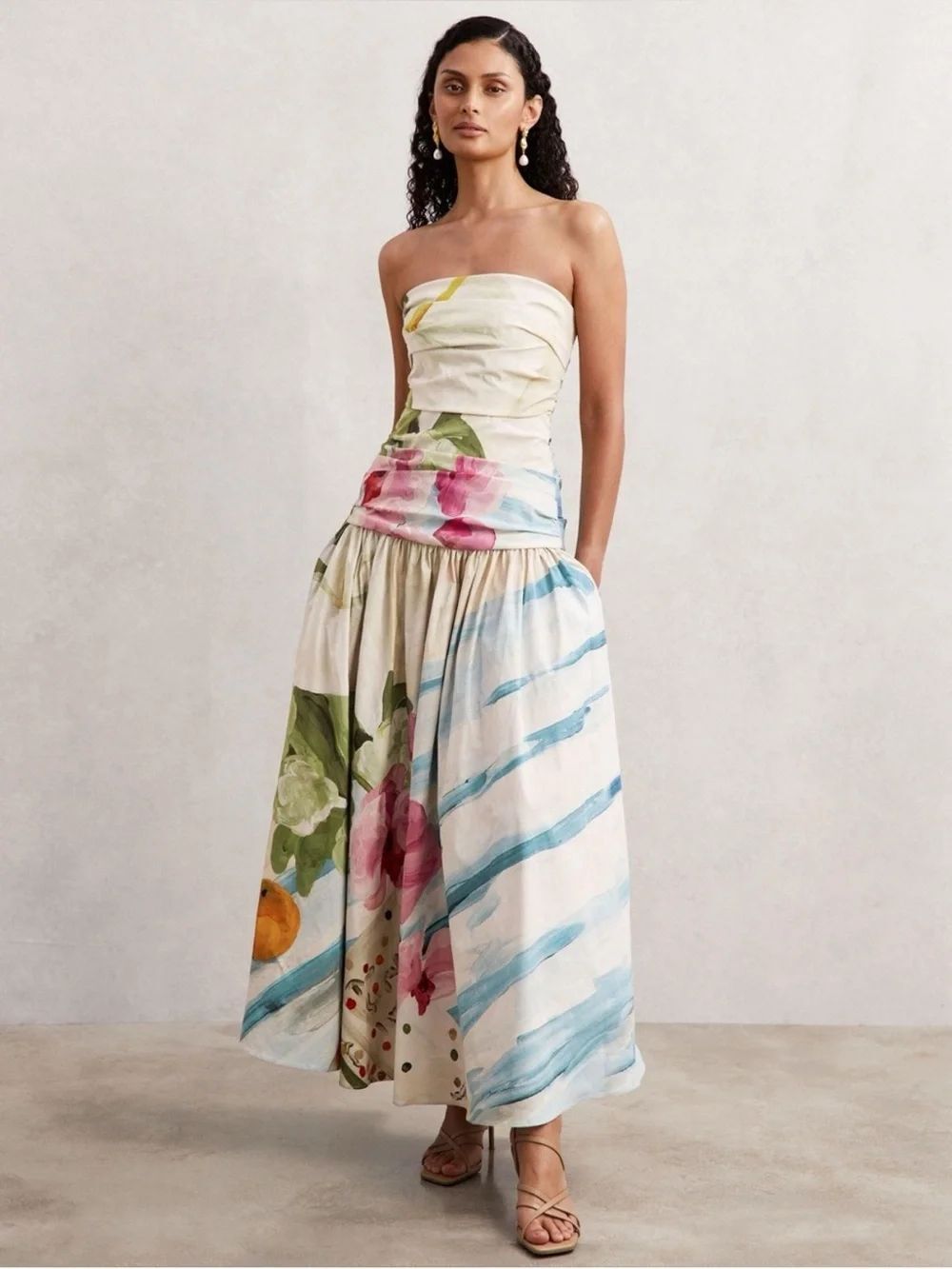 New Acler Strapless Nershall Maxi Dress in Orange Afternoon size US 12 $595